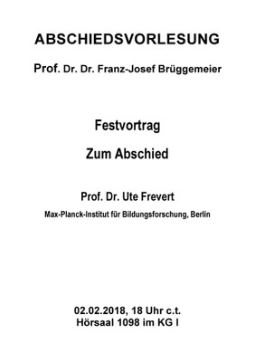 Abschiedsvorlesung von Herrn Prof.Dr.Dr. Franz-Josef Brüggemeier